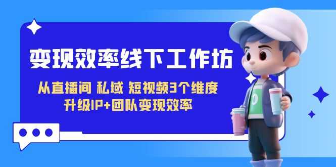 （7095期）变现-效率线下工作坊，从直播间、私域、短视频3个维度 升级IP+团队变现效率