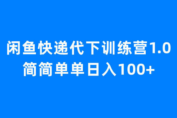 （6671期）闲鱼快递代下训练营1.0，简简单单日入100+