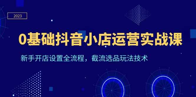 （6260期）0基础抖音小店运营实战课，新手开店设置全流程，截流选品玩法技术