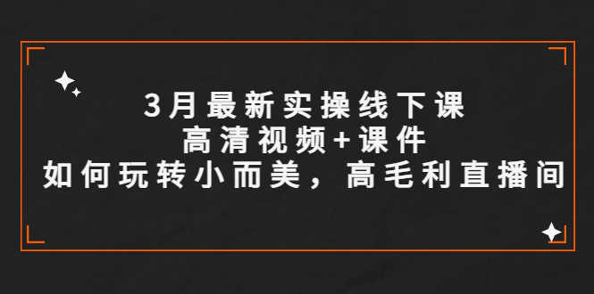 （5597期）3月最新实操线下课高清视频+课件，如何玩转小而美，高毛利直播间