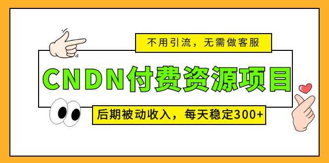 （5137期）CNDN付费资源项目，不用引流，无需做客服，后期被动收入，每天稳定300+