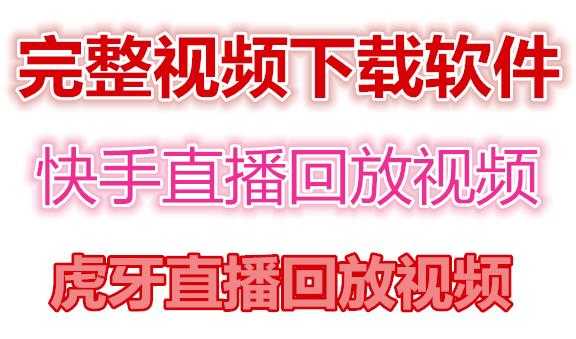 （4285期）快手直播回放视频/虎牙直播回放视频完整下载(电脑软件+视频教程)