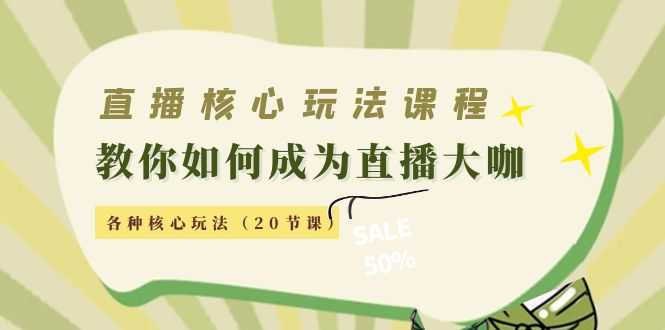（4199期）直播核心玩法：教你如何成为直播大咖，各种核心玩法（20节课）