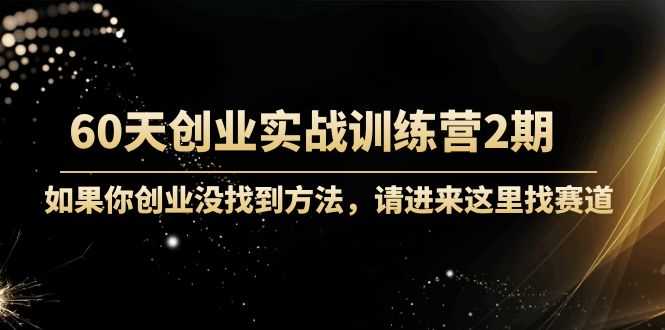 （4190期）60天创业实战训练营2期：如果你创业没找到方法，进来这里找赛道-价值3000元