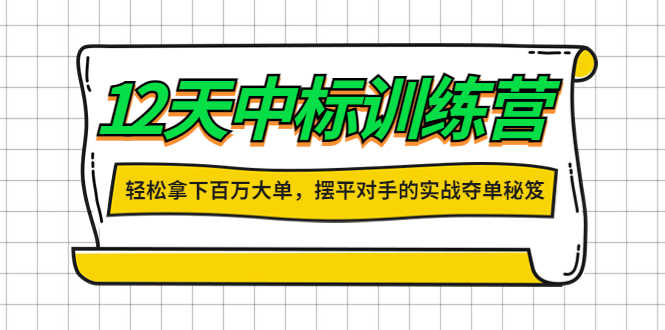 12天中标训练营：轻松拿下百万大单，摆平对手的实战夺单秘笈！