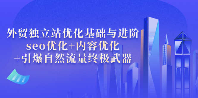 （3682期）外贸独立站优化基础与进阶，seo优化+内容优化+引爆自然流量终极武器