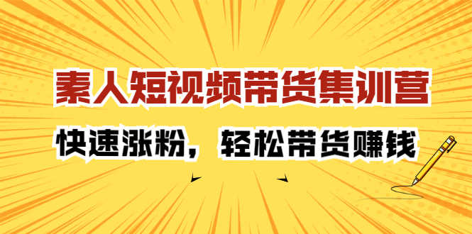 （2203期）素人短视频带货集训营：快速涨粉，轻松带货赚钱