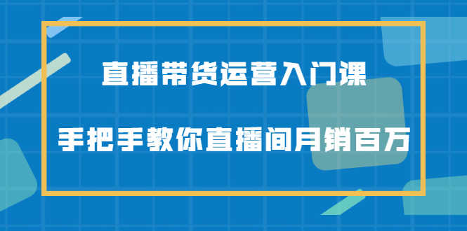 （2078期）直播带货运营入门课，手把手教你直播间月销百万