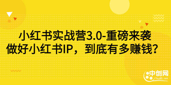 小红书实战营3.0-重磅来袭：做好小红书IP，到底有多赚钱？