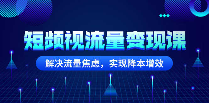 短频视流量变现课：解决流量焦虑，实现降本增效