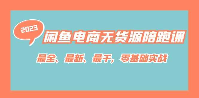 （7215期）闲鱼电商无货源陪跑课，最全、最新、最干，零基础实战！