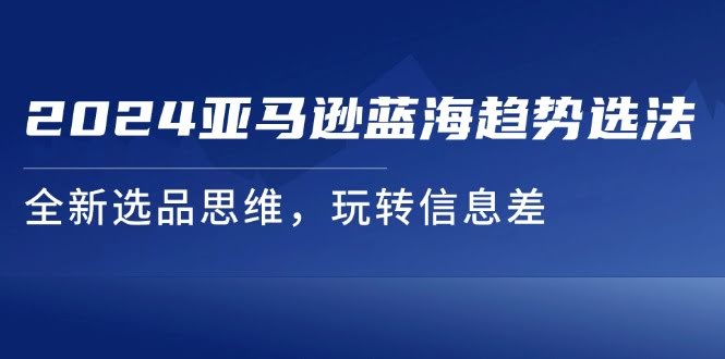 （11703期）2024亚马逊蓝海趋势选法，全新选品思维，玩转信息差