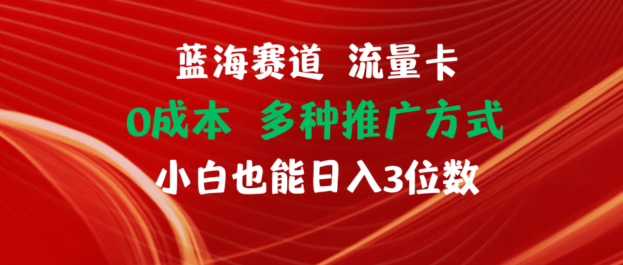 （11768期）蓝海赛道 流量卡 0成本 小白也能日入三位数