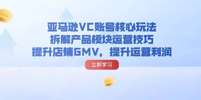 （11848期）亚马逊VC账号核心玩法，拆解产品模块运营技巧，提升店铺GMV，提升运营利润