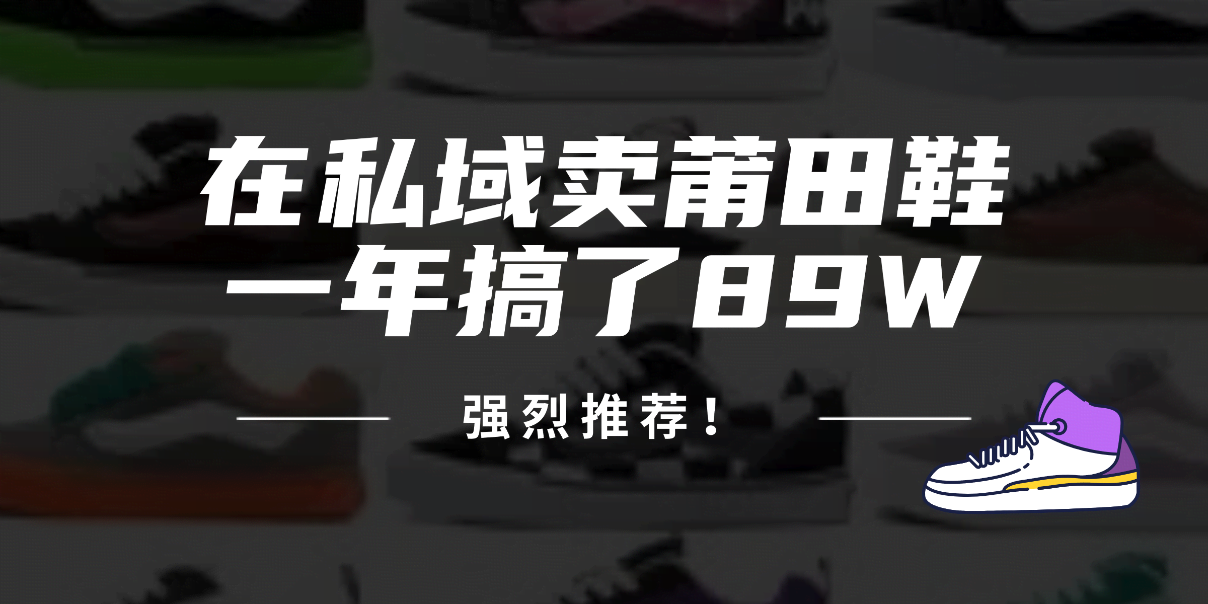 （12370期）24年在私域卖莆田鞋，一年搞了89W，强烈推荐！