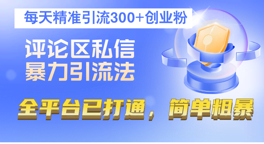 （12714期）评论区私信暴力引流法，每天精准引流300+创业粉，全平台已打通，简单粗暴