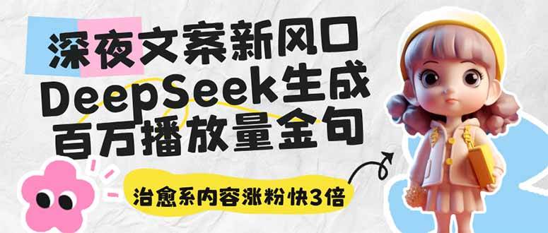 （14587期）深夜文案新风口：DeepSeek生成百万播放量金句，治愈系内容涨粉快3倍
