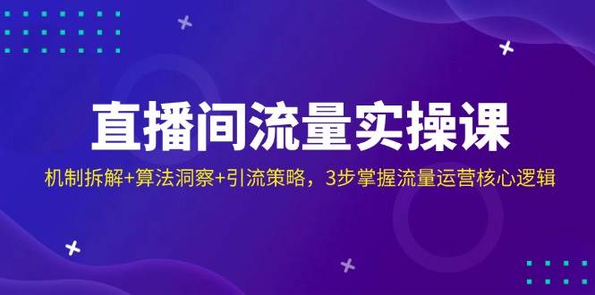 （14122期）直播间流量实操课：机制拆解+算法洞察+引流策略，3步掌握流量运营核心逻辑