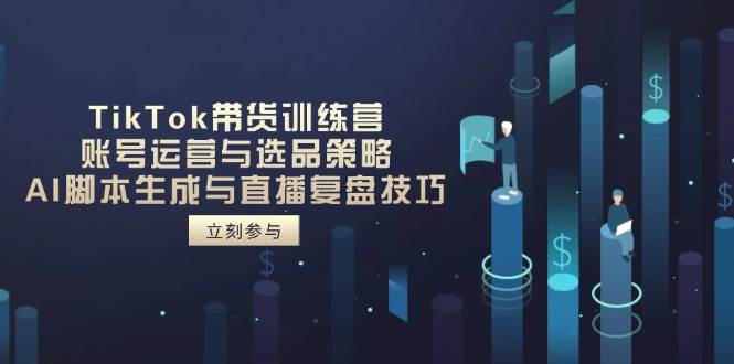 (14420期)TikTok带货训练营,账号运营与选品策略,AI脚本生成与直播复盘技巧