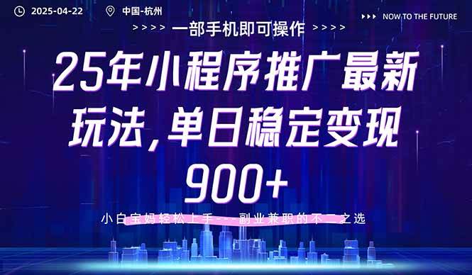 （14494期）25年小程序推广最新玩法，单日稳定变现900+，小白轻松上手