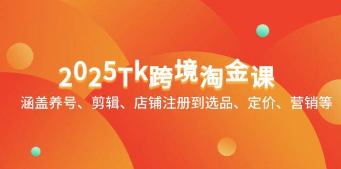 （14638期）2025Tk跨境淘金课：涵盖养号、剪辑、店铺注册到选品、定价、营销等