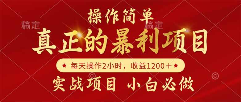 （14978期）真正的暴利项目，操作简单，每天收益1200＋，自己做老板
