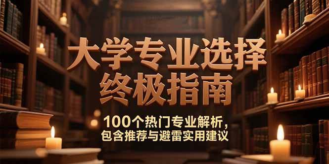 （15261期）付费文：大学专业选择终极指南,100个热门专业解析,包含推荐与避雷实用建议