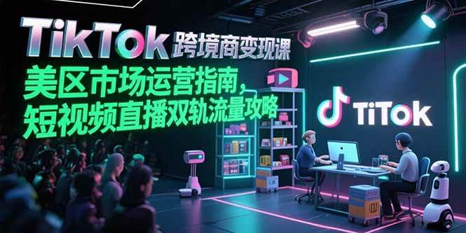 （15344期）TikTok跨境电商变现课，美区市场运营指南，短视频直播双轨流量攻略
