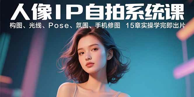 （15920期）人像IP自拍系统课：构图、光线、Pose、氛围、手机修图 15章实操学完即出片