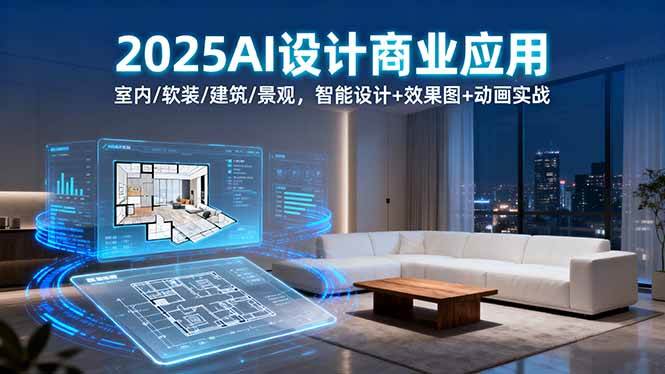 （16052期）2025AI设计商业应用：室内/软装/建筑/景观，智能设计+效果图+动画实战