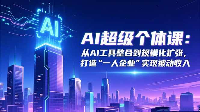（16515期）AI超级个体课：从AI工具整合到规模化扩张，打造“一人企业”实现被动收入