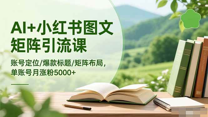 （16530期）AI+小红书图文矩阵引流课：账号定位/爆款标题/矩阵布局/单账号月涨粉5000+
