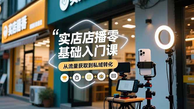 （16733期）实体店播零基础入门课，实体店+短视频+直播+微信生态+私域社群，从流量获取到私域转化