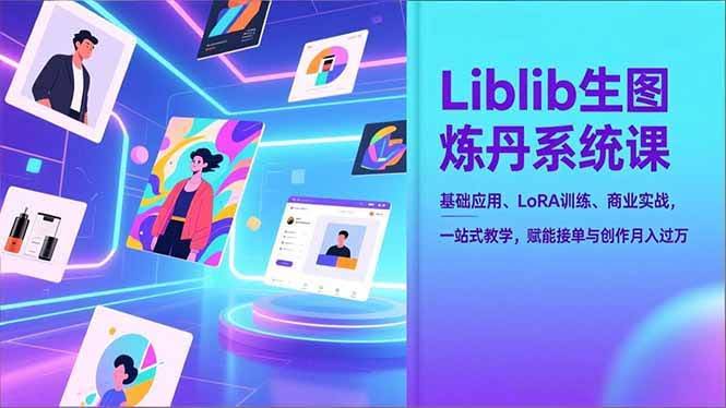 （16949期）Liblib生图炼丹系统课，基础应用、LoRA训练、商业实战，一站式教学，赋能接单与创作月入过万