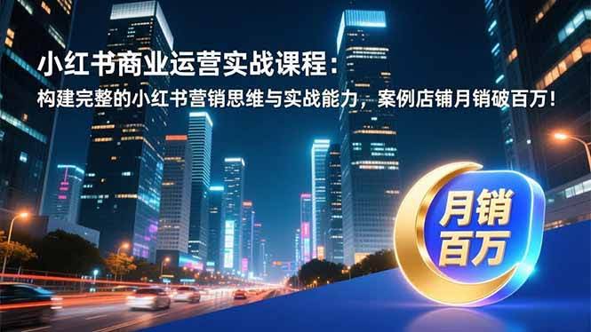 （16986期）小红书商业运营实战课程：构建完整的小红书营销思维与实战能力，案例店铺月销破百万！
