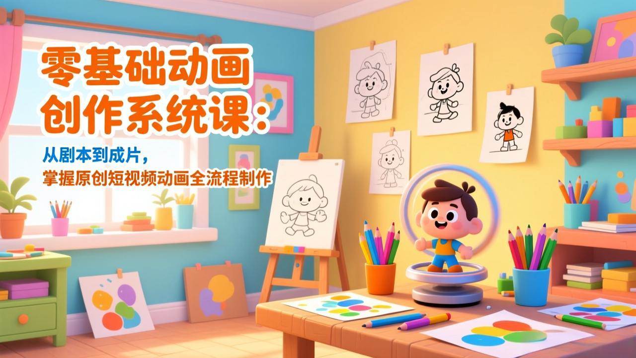 （17161期）零基础动画创作系统课：从剧本到成片，掌握原创短视频动画全流程制作