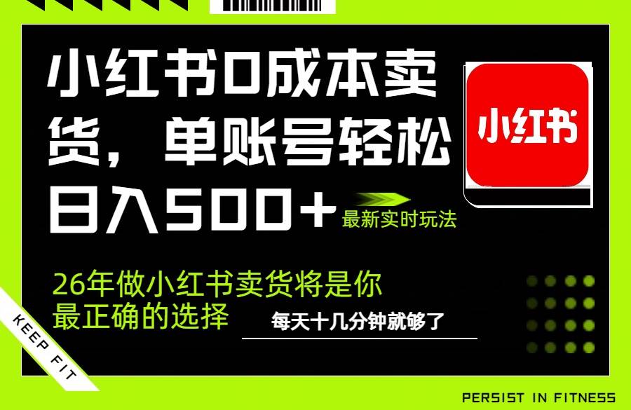 （17462期）小红书0成本AI卖货，单账号轻松日入500+，完全托管AI，可矩阵放大
