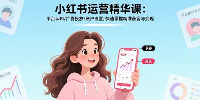 （17468期）小红书运营精华课-更新：平台认知/广告投放/账户设置,快速掌握精准获客与变现
