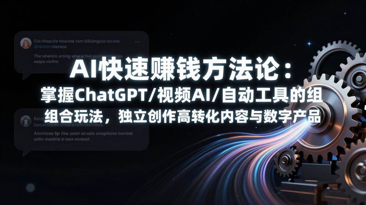 （17560期）AI快速赚钱方法论：掌握ChatGPT/视频AI/自动化工具的组合玩法，独立创作高转化内容与数字产品