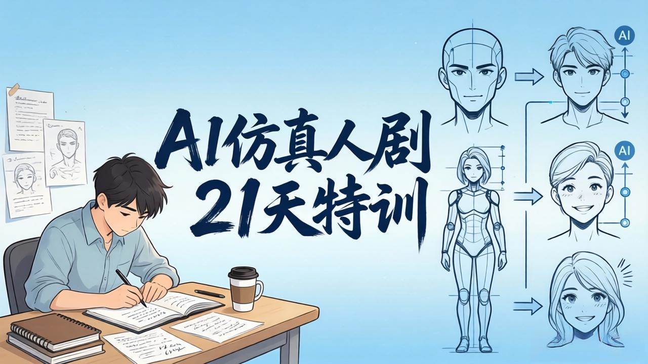 （18082期）AI仿真人剧21天特训-更新：从剧本到成片全流程实战，掌握角色一致性与变现方法