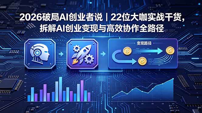 （18628期）2026 破局 AI 创业者说｜22 位大咖实战干货，拆解 AI 创业变现与高效协作全路径
