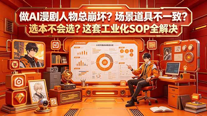 （18850期）做AI漫剧人物总崩坏？场景道具不一致？选本不会选？这套工业化SOP全解决 (更新)