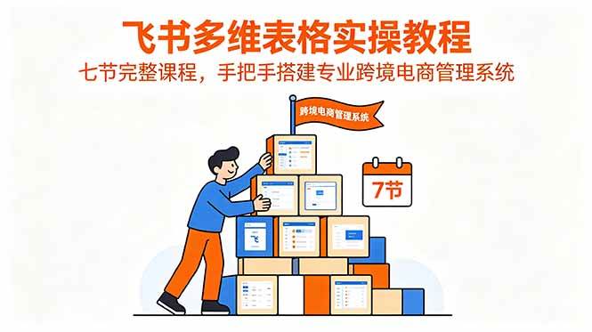 （18878期）飞书多维表格实操教程，七节完整课程，手把手搭建专业跨境电商管理系统