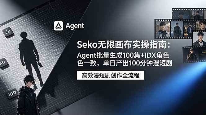 （19006期）Seko无限画布实操指南：Agent批量生成100集+IDX角色一致，单日产出100分钟漫短剧