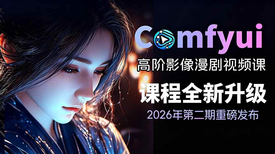 2026ComfyUI高阶漫剧视频课2.0，云端本地双端部署，FLUX千问Wan2.2全模型工作流完整教学