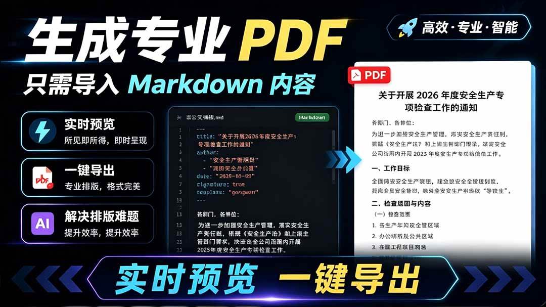 只需导入 Markdown 内容，实时预览一键导出专业 PDF！轻松解决AI生成内容排版问题 Presto