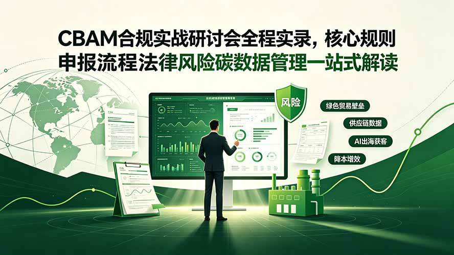 CBAM合规实战研讨会全程实录，核心规则申报流程法律风险碳数据管理一站式解读