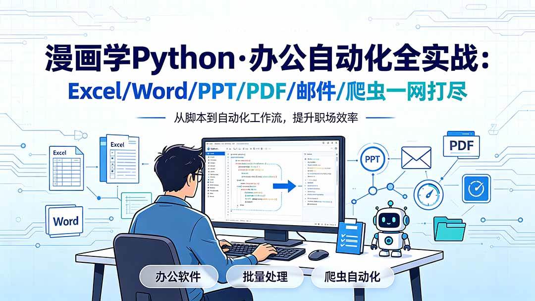 漫画学Python·办公自动化全实战：Excel/Word/PPT/PDF/邮件/爬虫一网打尽