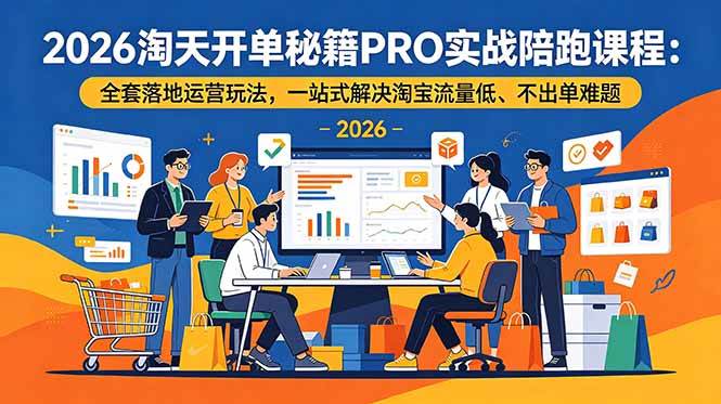 2026淘天开单秘籍PRO实战陪跑课程-更新：全套落地运营玩法，一站式解决淘宝流量低、不出单难题