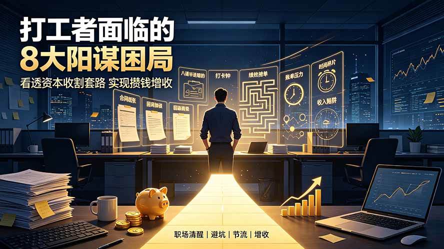 付费文章:打工者面临的8大阳谋困局,看透资本收割套路实现攒钱增收